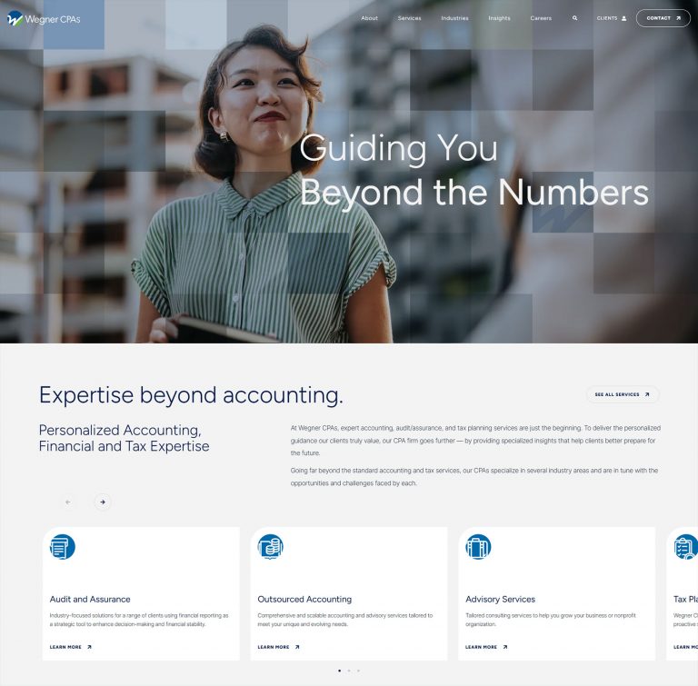 Modern Website example for the Financial Industry